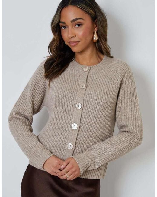 Threadbare Gray Chunky Knit Button Up Cardigan