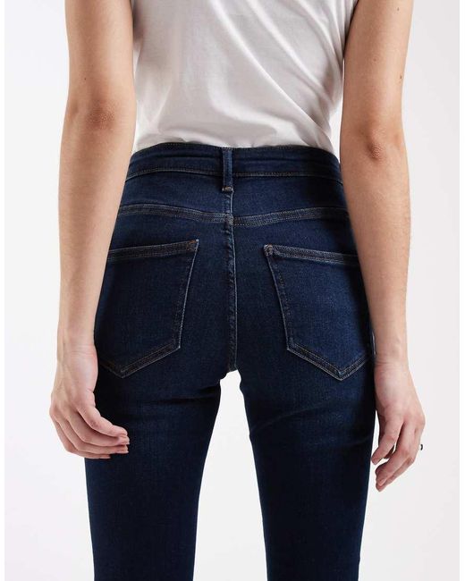 Vero Moda Blue Mid Rise Skinny Jeans