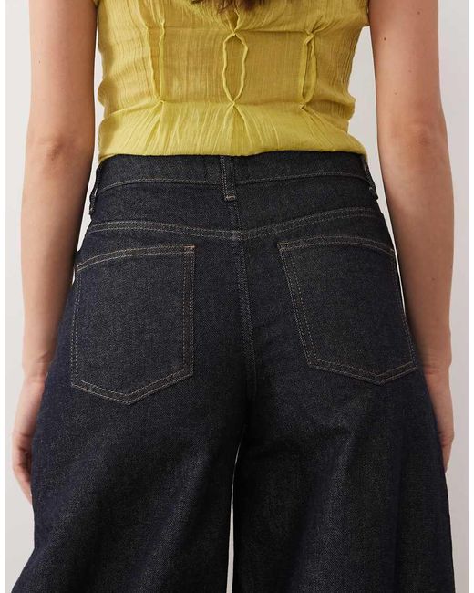 ASOS Blue Tie Ankle Barrel Jeans