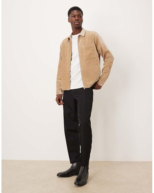 ASOS Natural Boxy Relaxed Textured Shirt for men
