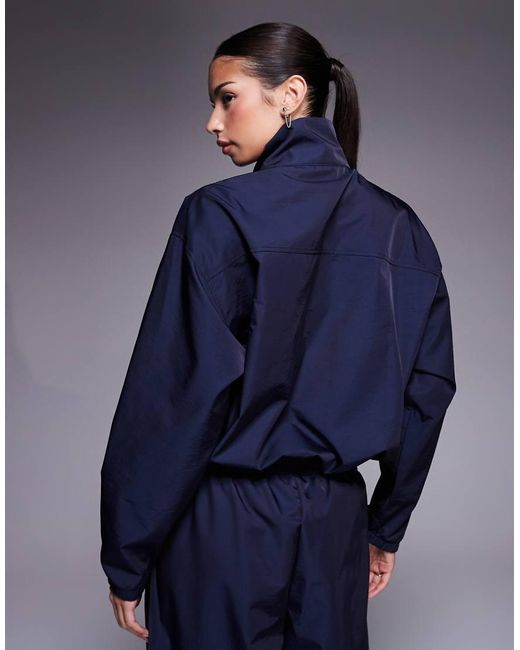 ASOS Blue Weekend Collective Co-ord Nylon Funnel Neck Windbreaker