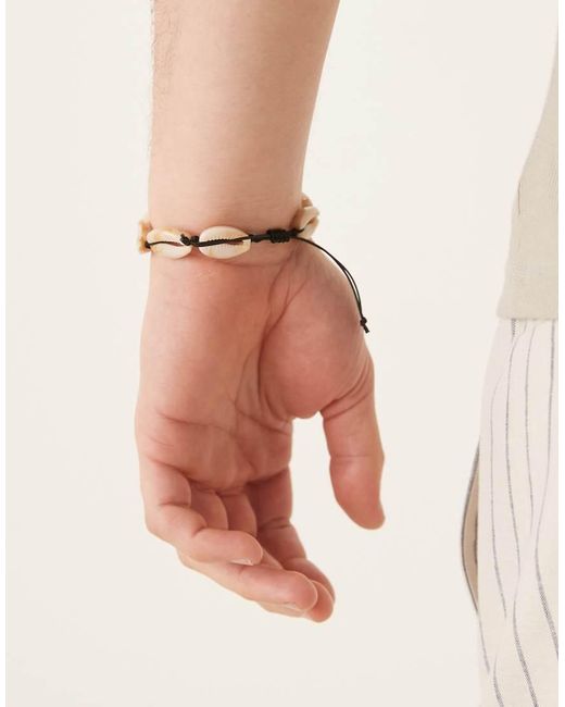 Bracciale Con Conchiglie Sintetiche Color Crema di ASOS in Natural da Uomo