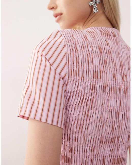 Amy Lynn Pink – eleanor – minikleid mit streifen und ballonsaum