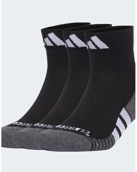 Adidas Originals Black Performance Climacool Cushioned Quarter Socks 3-Pack