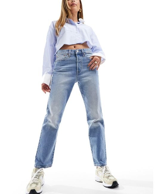Levi s Wedgie Straight High Rise Jeans in Blue Lyst UK