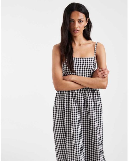 Pieces White Seersucker Cami Maxi Dress