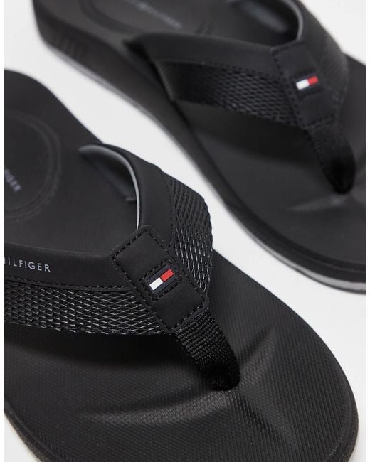 Tommy Hilfiger – strand-zehentrenner in Black für Herren