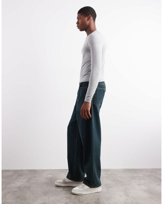 Collusion White Antifit Mid Rise Jeans for men
