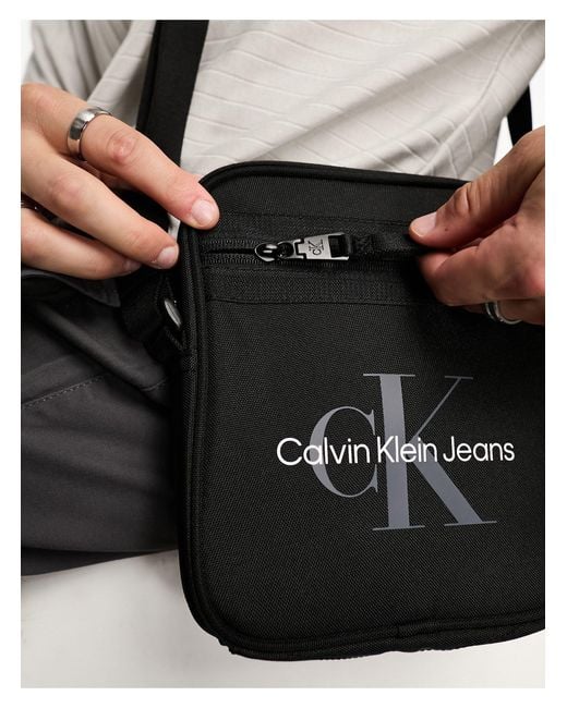 Calvin Klein Black Ck Jeans Sport Essential Reporter Bag for men