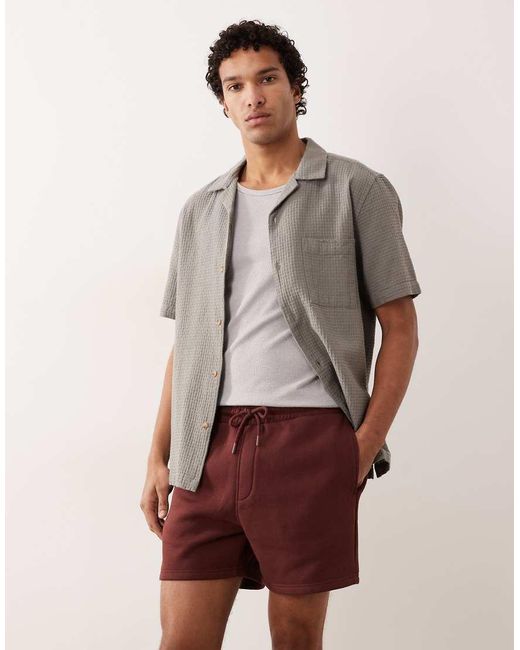 ASOS Brown Essentials Slim Fit Jersey Shorts for men