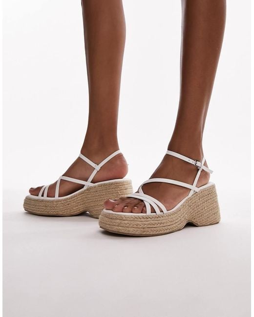 TOPSHOP Brown Jess Espadrille Wedge