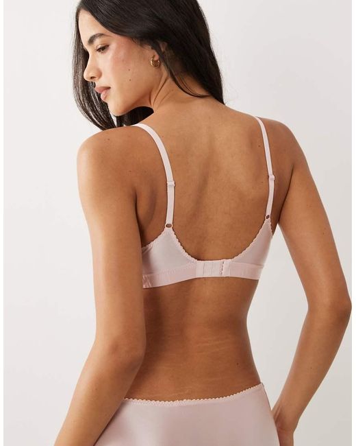 Adidas White Originals Shine Satin Bandeau Bralette With Embroidered Logo