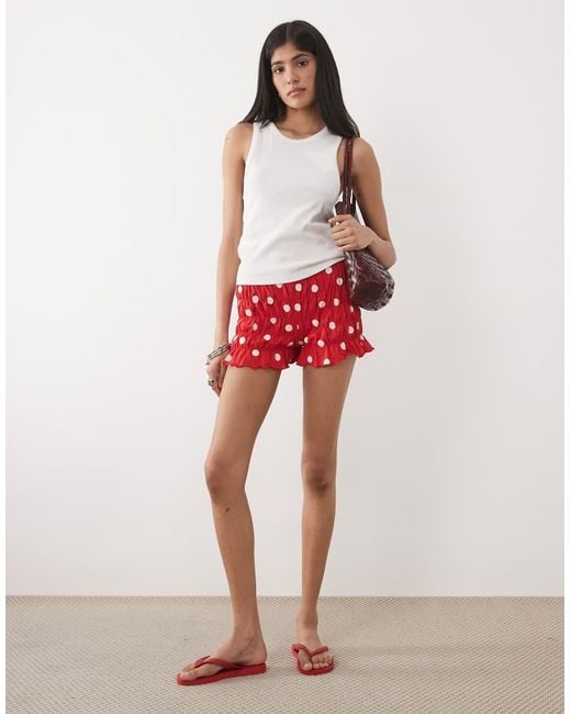 ASOS Red Shir Bloomer Short Co-ord
