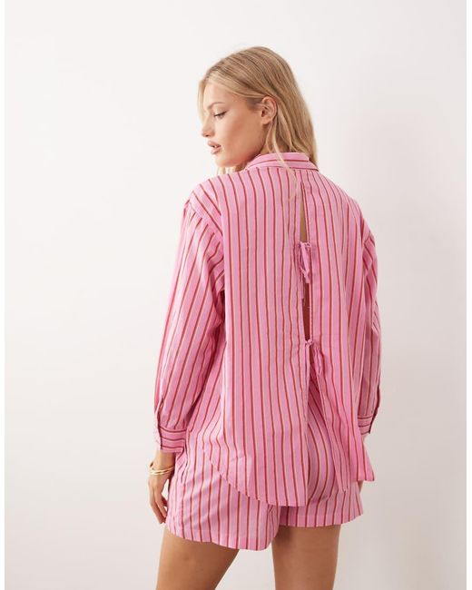 Iisla & Bird Pink Long Sleeve Stripe Shirt
