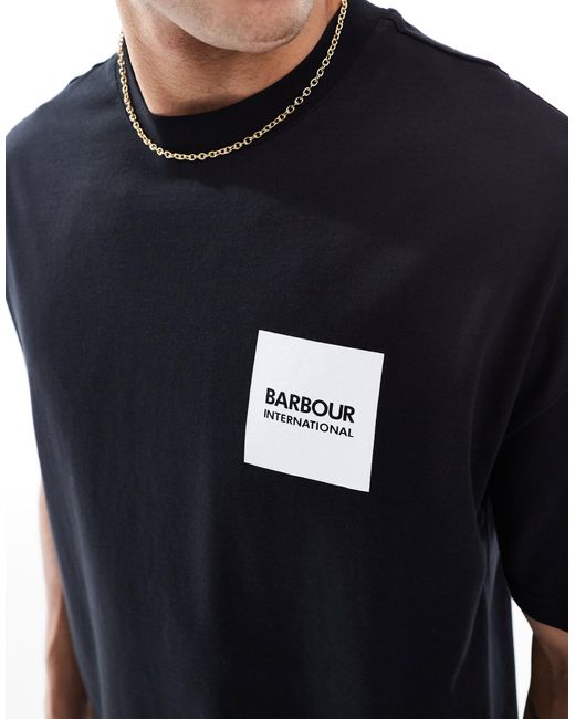 Barbour Black Backprint Oversized T-shirt for men