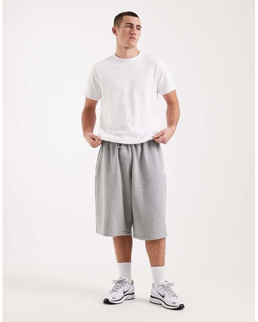 Nike Gray Club French Terry Oversized Fleece Shorts for men