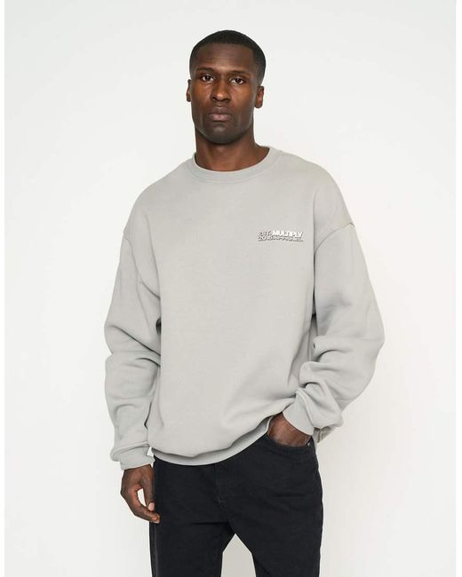 Sudadera Extragrande Compassion De Multiply Apparel de color Gray