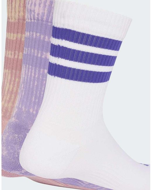 Adidas Originals Purple Stonewash Crew Socks 3 Pairs