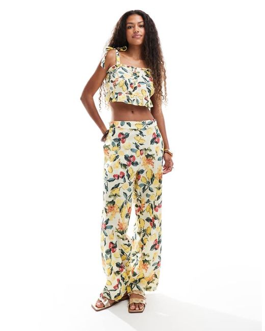 Vero Moda Metallic High Waisted Wide Leg Trouser Co-ord