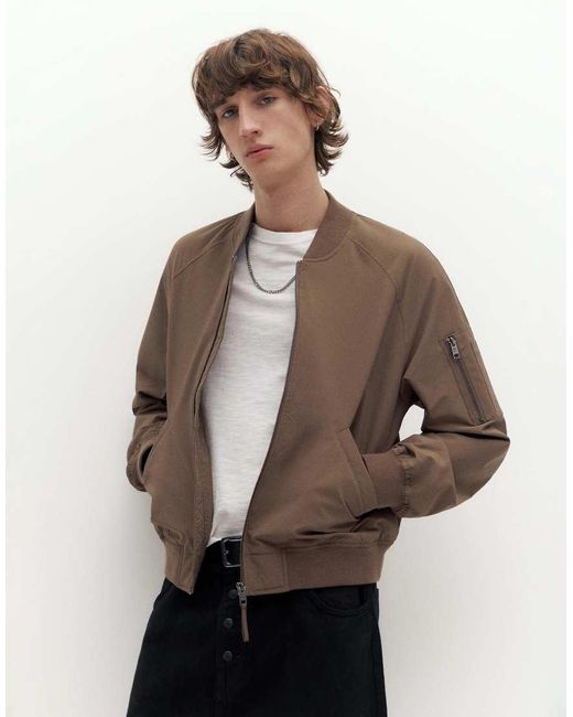 Pull&Bear Natural Lightweight Bomber Jacket for men
