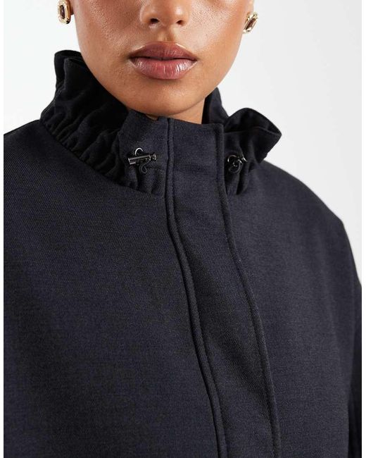 ASOS Blue Curve Tailored Funnel Neck Track Jacket