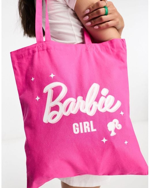 Skinnydip London Pink X Barbie Slogan Tote Bag