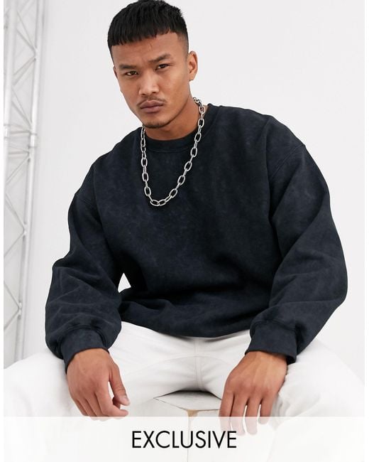 Reclaimed (vintage) Inspired Oversized Sweatshirt in Black for Men | Lyst