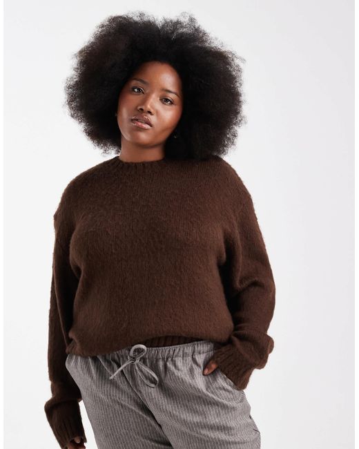 Exclusivité - renée studio plus - pull ras Renee Studio en coloris Brown
