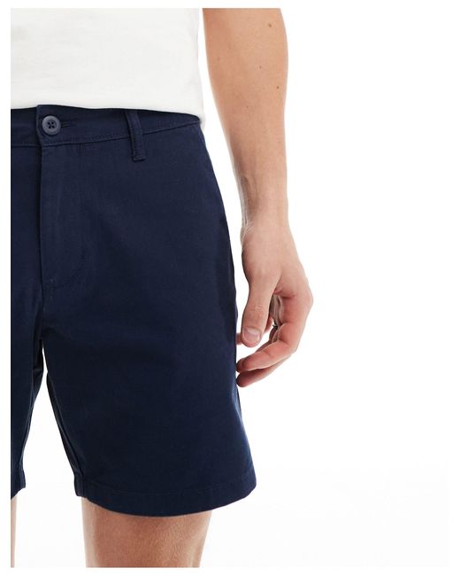 ASOS Blue 2 Pack Slim Stretch Mid Length Chino Shorts for men