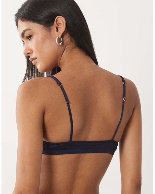ASOS Blue Nora 2 Pack Ribbed Crop Bralette