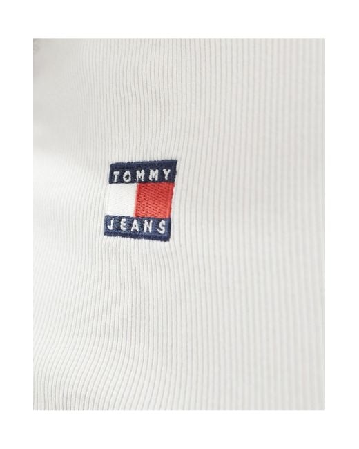 Tommy Hilfiger White – geripptes t-shirt