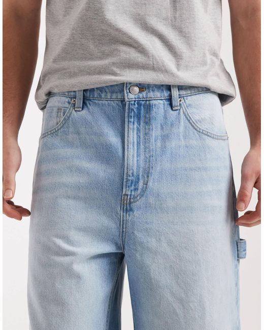 Cotton On – superweite jorts in Blue für Herren