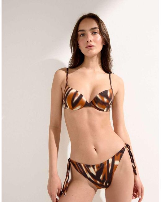 Calzedonia Natural Push-Up Bikini Top Savage Shades