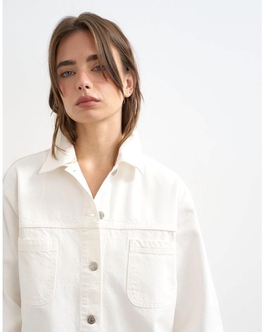 TOPSHOP Metallic Denim Worker Jacket