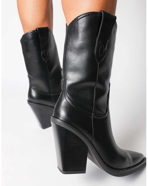 SIMMI Black Esperanza Western Saddled Ankle Boots