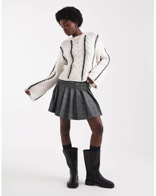 ONLY White Cable Knit Jumper