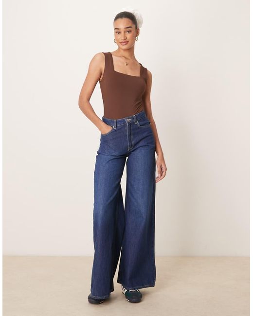 New Look Blue Square Neck Bodysuit