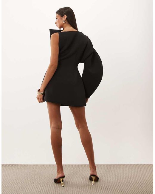 ASOS Black Gold Hardware Structured Mini Dress
