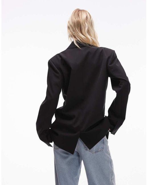 Americana Negra Extragrande Con Doble Botonadura De TOPSHOP de color Black