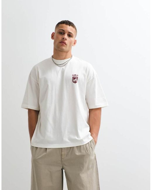 ASOS White Oversized T-shirt With Text Graphic for men