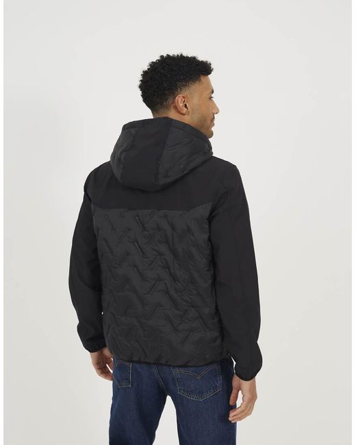 Brave Soul Blue Quilted Hooded Zip-Up Jacket for men