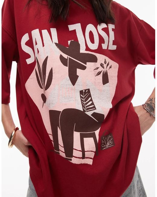 TOPSHOP Red – oversize-t-shirt