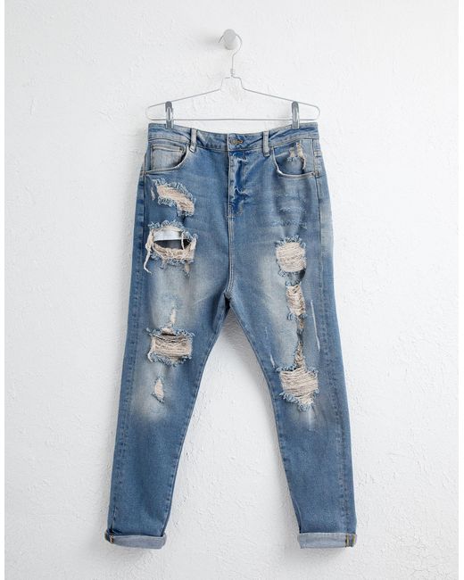 ASOS Drop Crotch Jeans in Blue for Men | Lyst UK