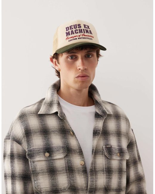 Deus Ex Machina Gray Gumshoe Cord Trucker Cap for men