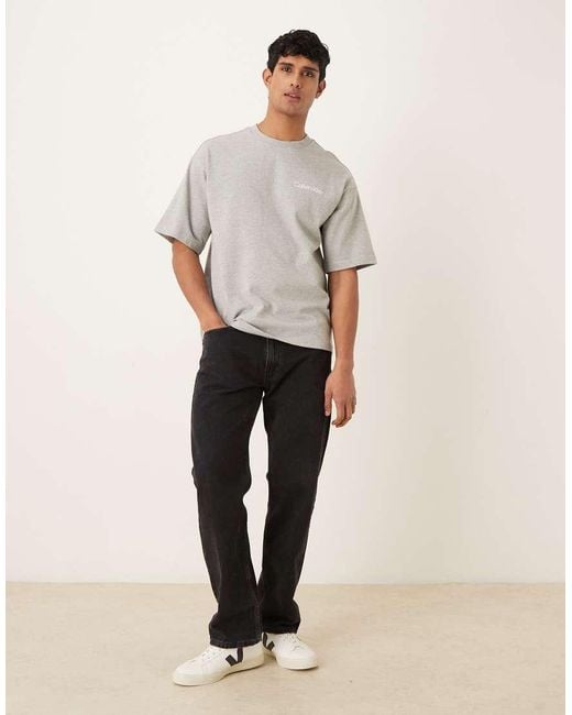 Calvin Klein Gray Cotton Loungewear T-shirt for men