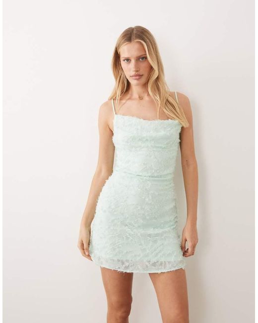 Vila White Cowl Neck Textured Cami Mini Dress