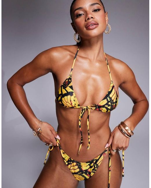 ASOS Gray Brooke Triangle Bikini Top