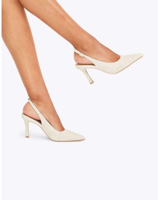 Carvela Kurt Geiger White Corletta Sling Court Heeled Shoes
