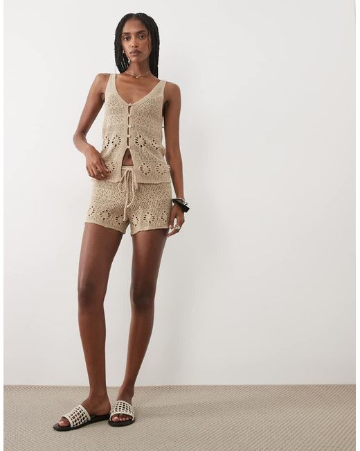 Mango Natural Casito Knit Button Front Sleeveless Top