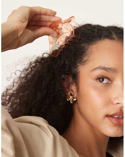 ASOS Black Hair Claw Clip With Tulip Design